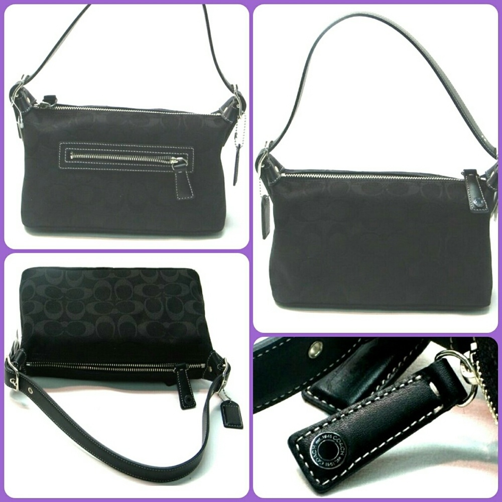 🔮 COACH LOGO 100% auth DEMI BAGUETTE PURSE BAG